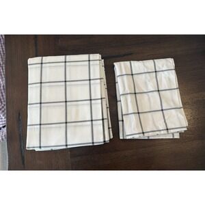 Pottery Barn Teen  Boxter Twin XL Flat Sheet & Pillowcase Cotton Windowpane